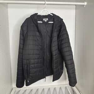 Outdoor Ventures Hooded Puffer Jacket – Black – Size XL – Nylon Shell